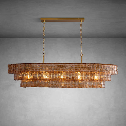 Ghiaccio Oval Chandelier 54"W/65"W - Merlinlamps