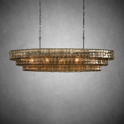 Ghiaccio Oval Chandelier 54"W/65"W - Merlinlamps