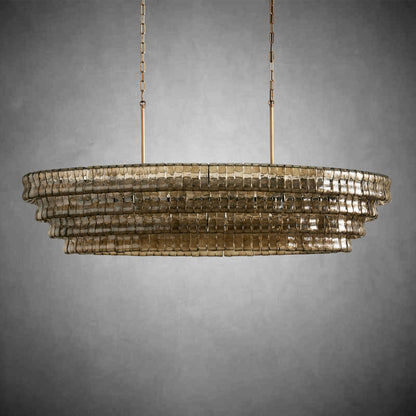 Ghiaccio Oval Chandelier 54"W/65"W - Merlinlamps