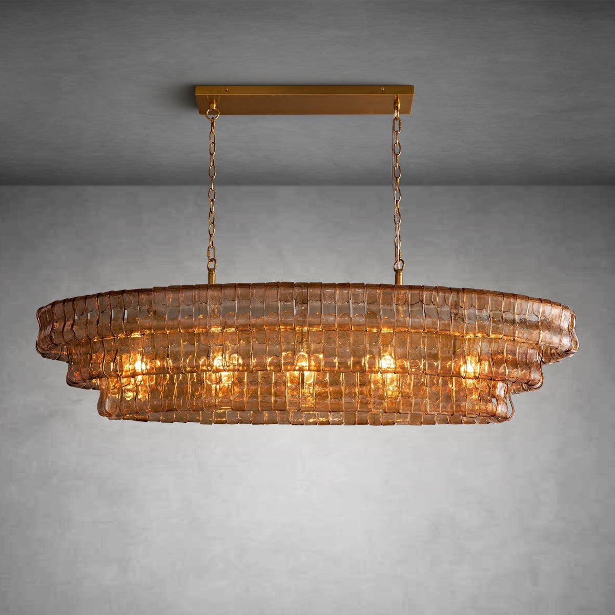 Ghiaccio Oval Chandelier 54"W/65"W - Merlinlamps