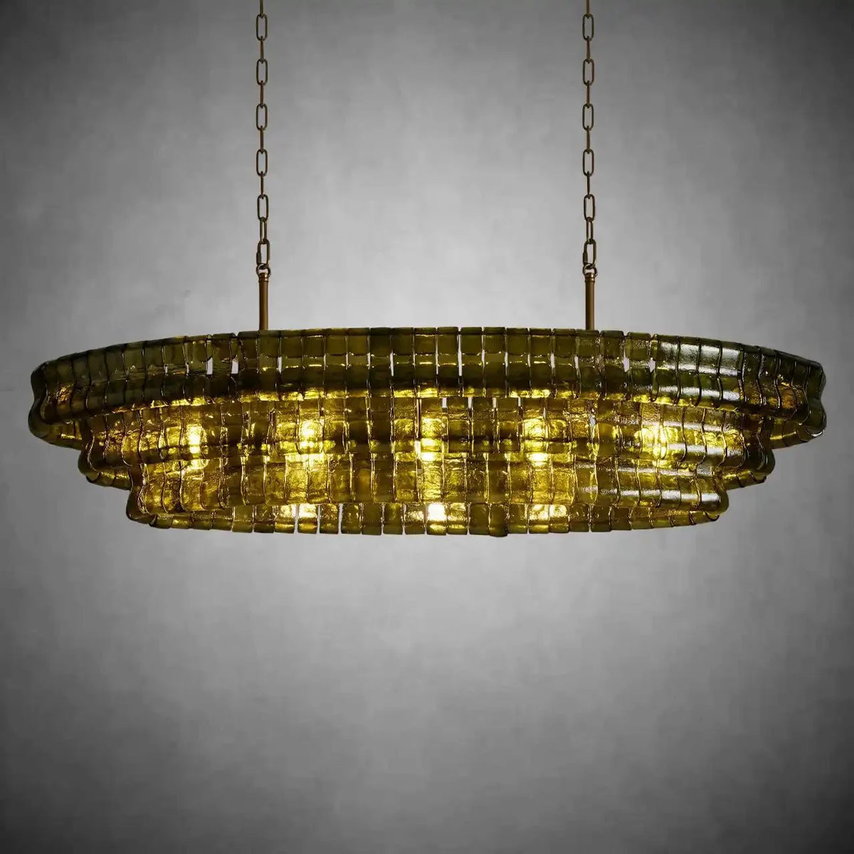 Ghiaccio Oval Chandelier 54"W/65"W - Merlinlamps