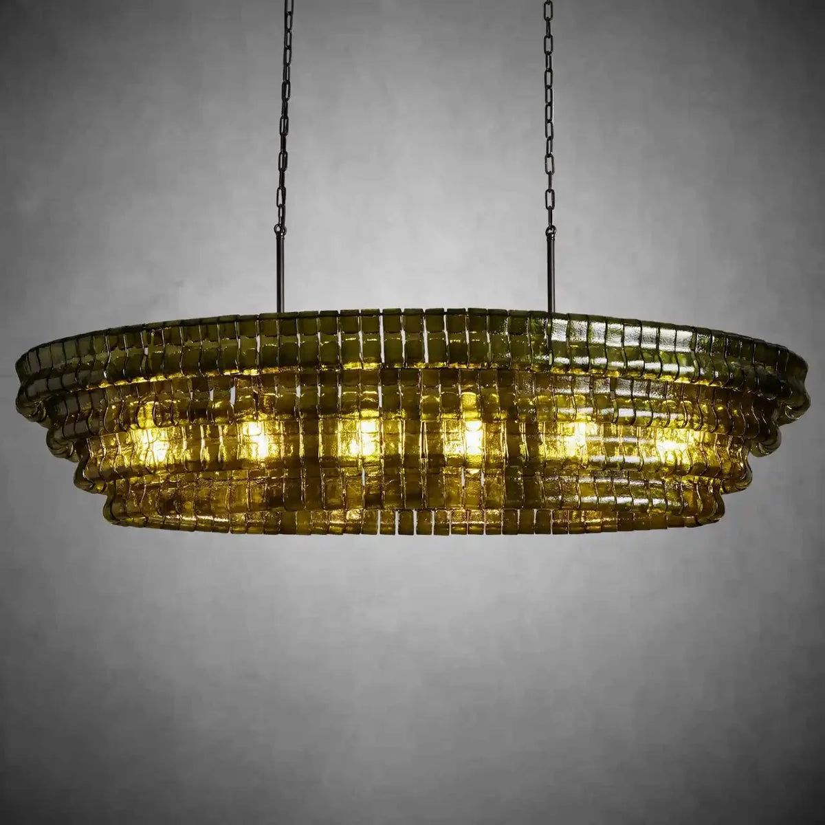 Ghiaccio Oval Chandelier 54"W/65"W - Merlinlamps