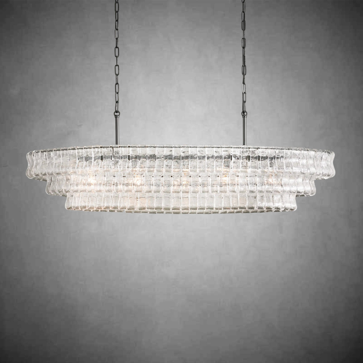 Ghiaccio Oval Chandelier 54"W/65"W - Merlinlamps