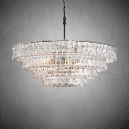Ghiaccio Round Glass Chandelier - zelnolighting
