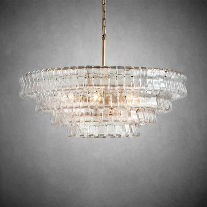 Ghiaccio Round Glass Chandelier - zelnolighting