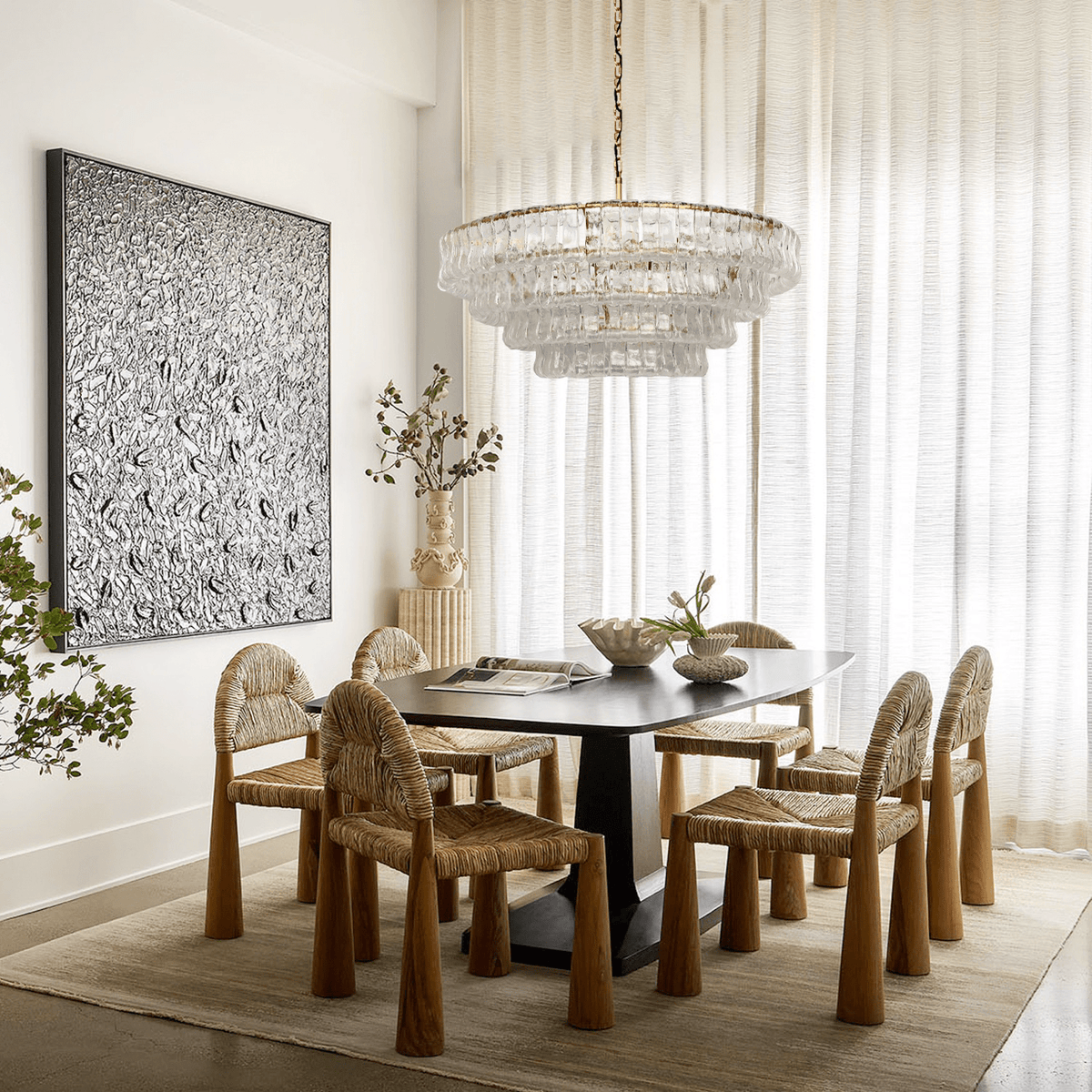 Ghiaccio Round Glass Chandelier - zelnolighting