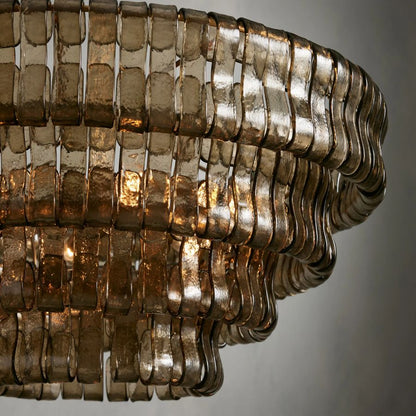 Ghiaccio Round Glass Chandelier - zelnolighting