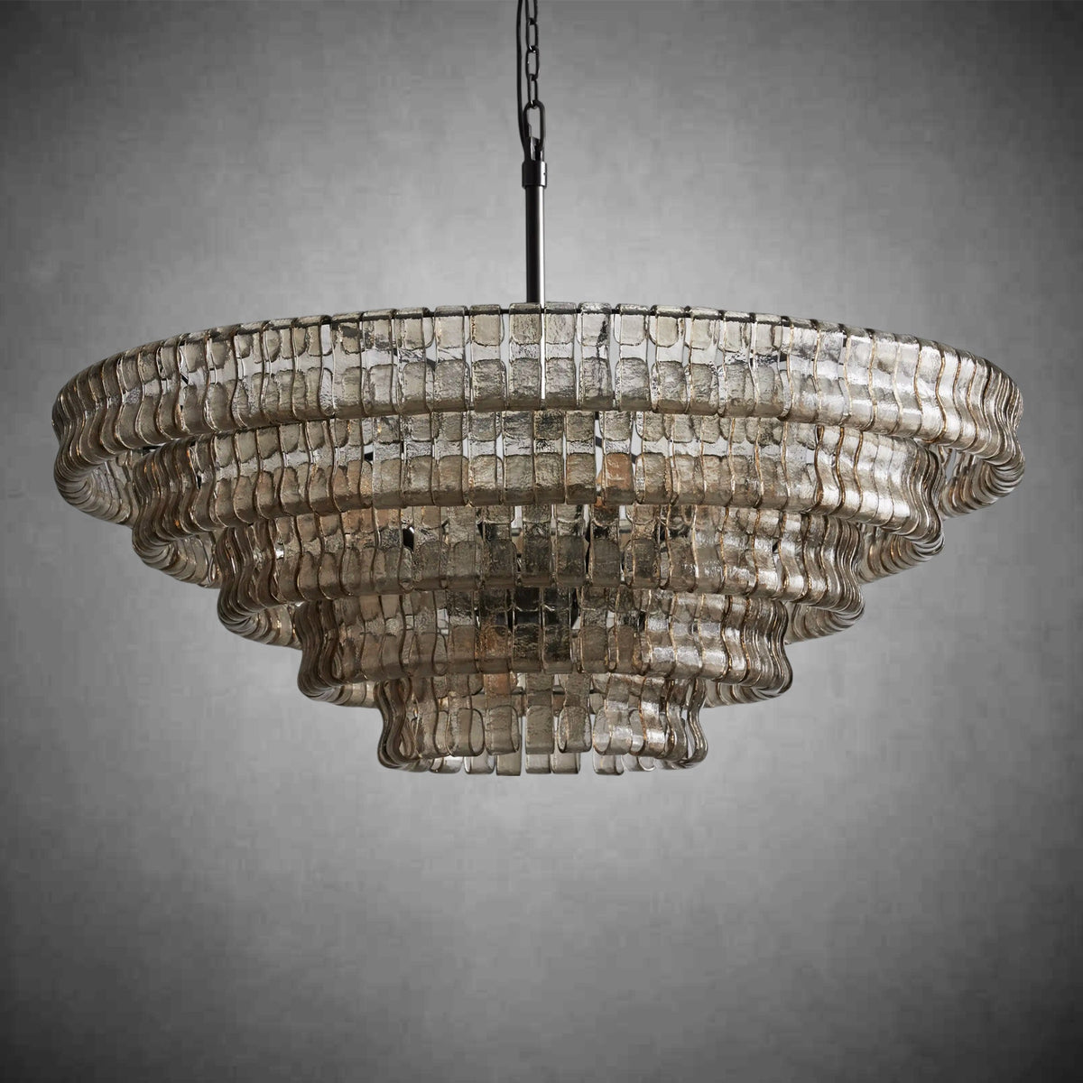Ghiaccio Round Glass Chandelier - zelnolighting