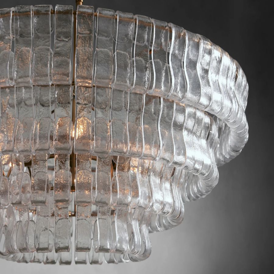 Ghiaccio Round Glass Chandelier - zelnolighting