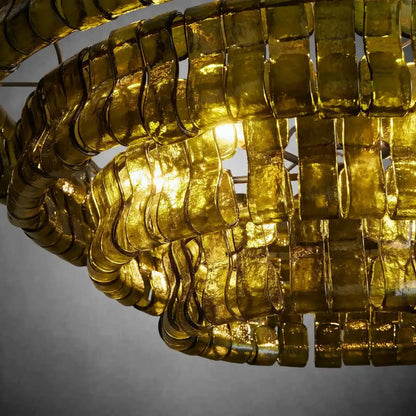 Ghiaccio Round Glass Chandelier - zelnolighting