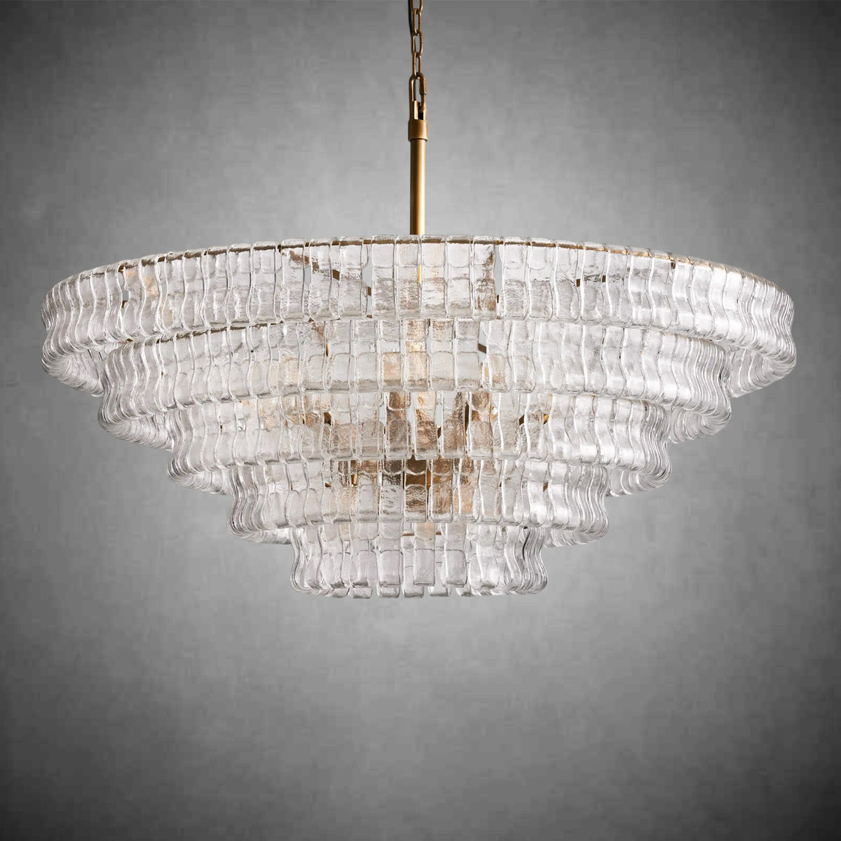 Ghiaccio Round Glass Chandelier - zelnolighting
