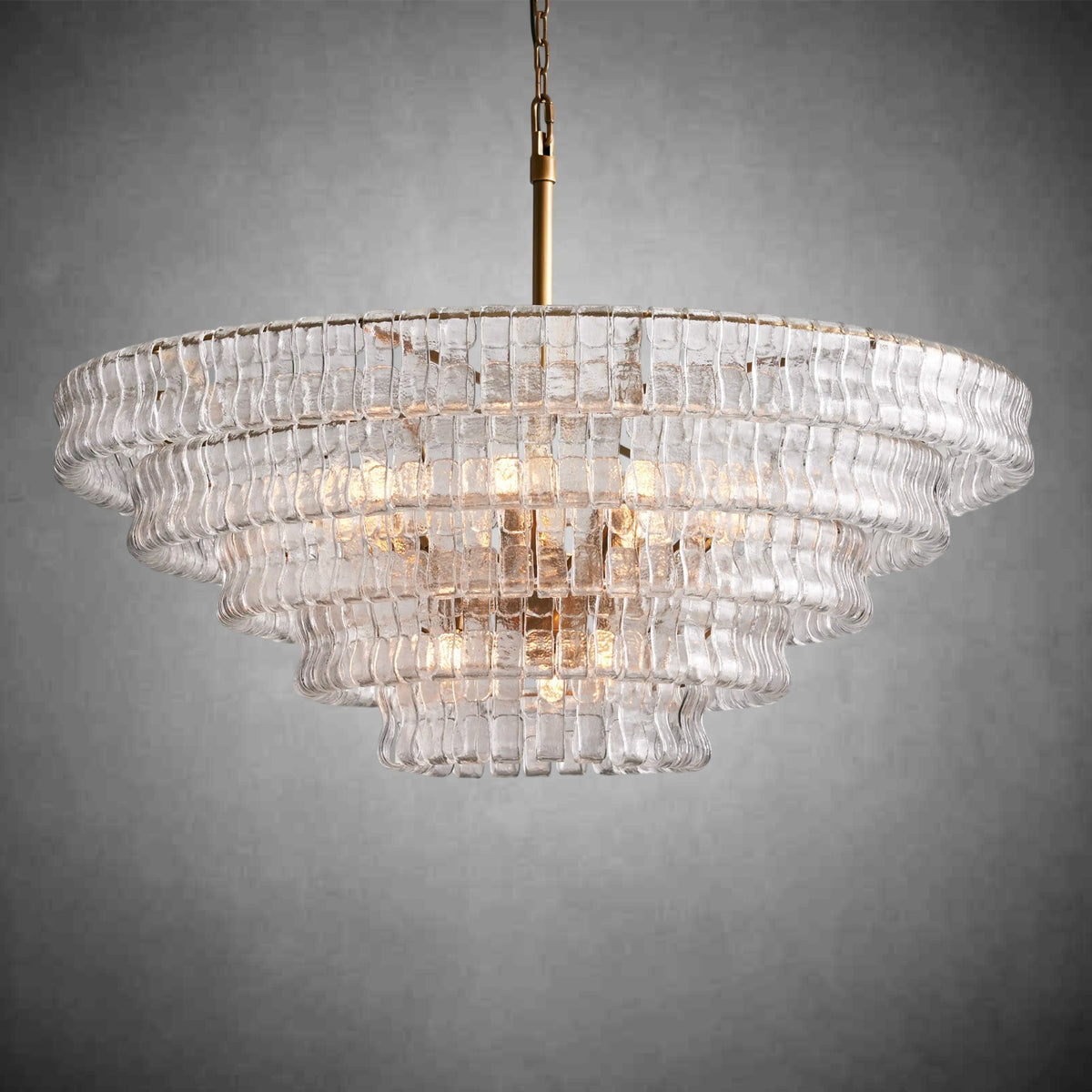 Ghiaccio Round Glass Chandelier - zelnolighting