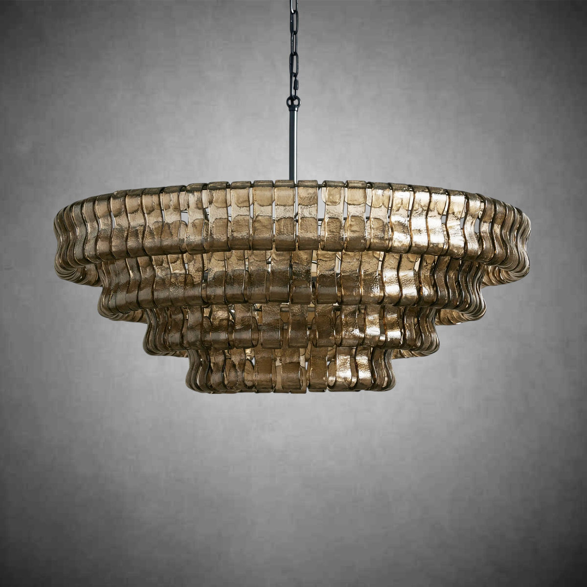 Ghiaccio Round Glass Chandelier - zelnolighting