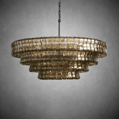 Ghiaccio Round Glass Chandelier - zelnolighting