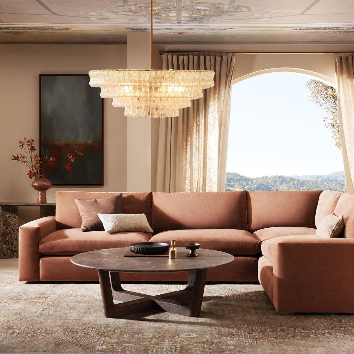 Ghiaccio Round Glass Chandelier - zelnolighting