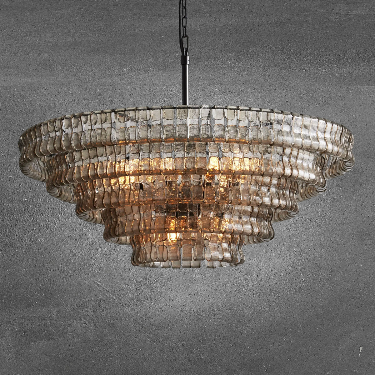 Ghiaccio Round Glass Chandelier - zelnolighting