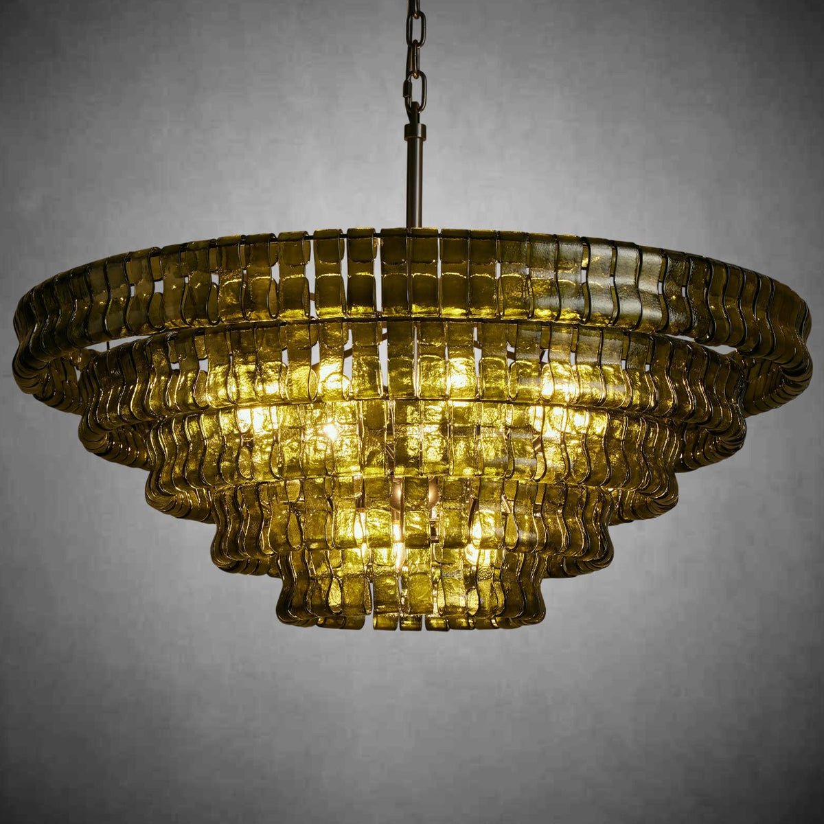 Ghiaccio Round Glass Chandelier - zelnolighting