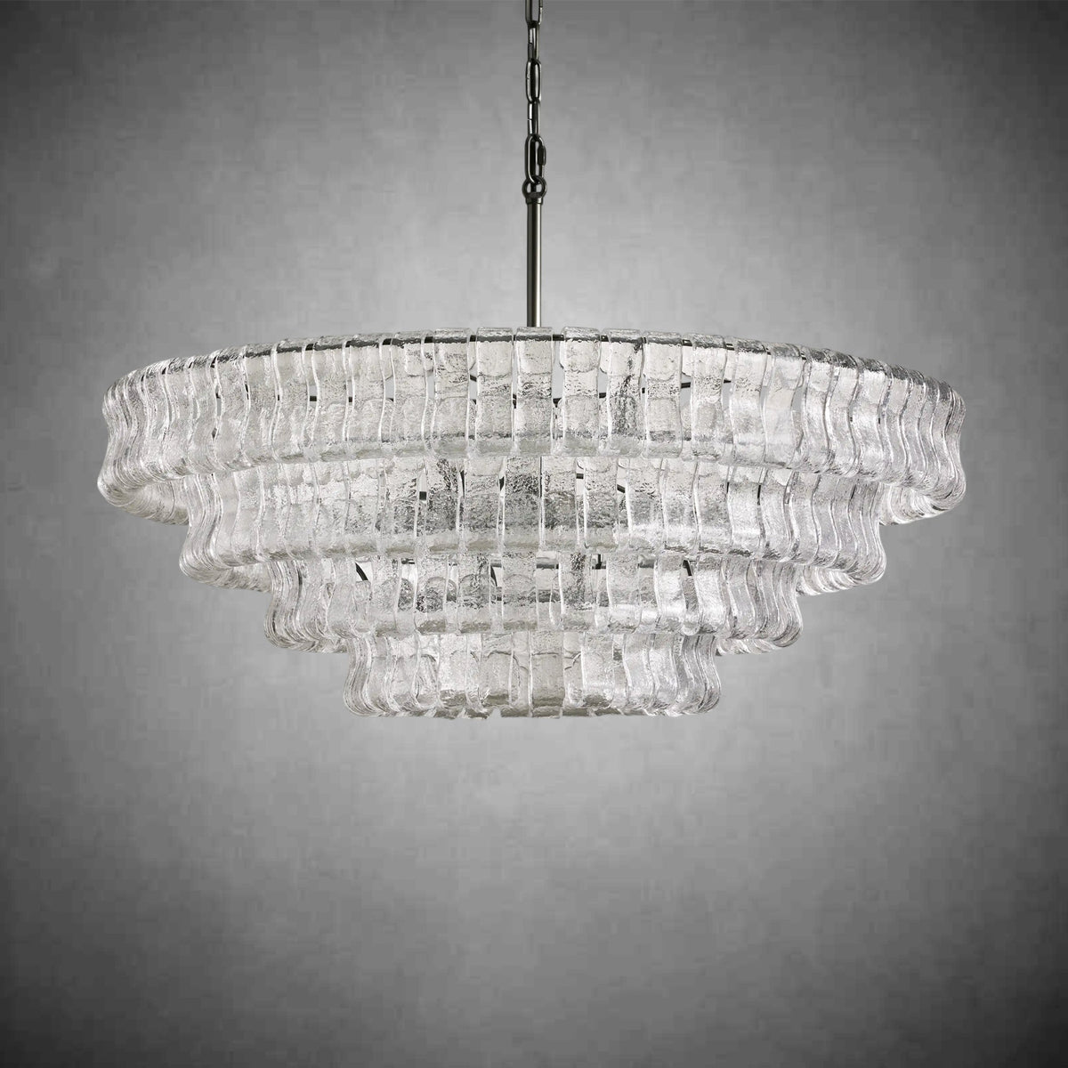 Ghiaccio Round Glass Chandelier - zelnolighting