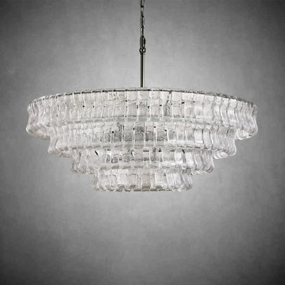 Ghiaccio Round Glass Chandelier - zelnolighting