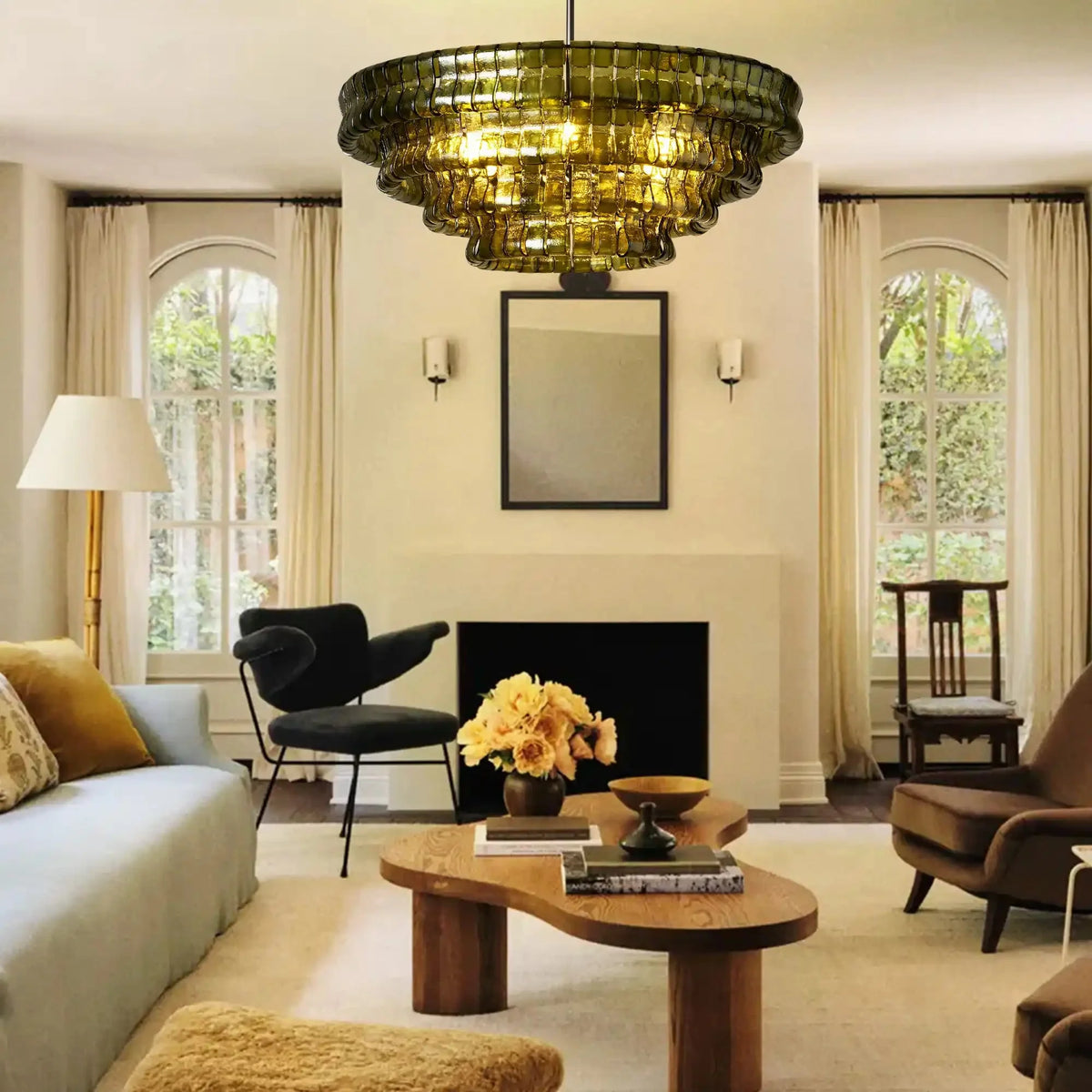 Ghiaccio Round Glass Chandelier - zelnolighting