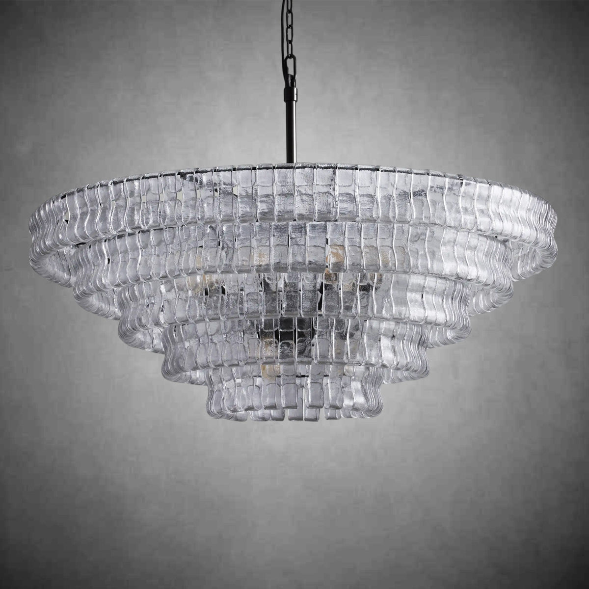 Ghiaccio Round Glass Chandelier - zelnolighting
