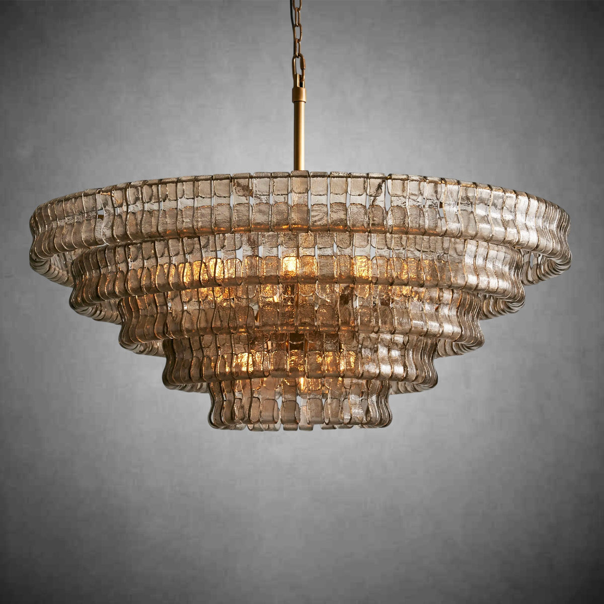 Ghiaccio Round Glass Chandelier - zelnolighting