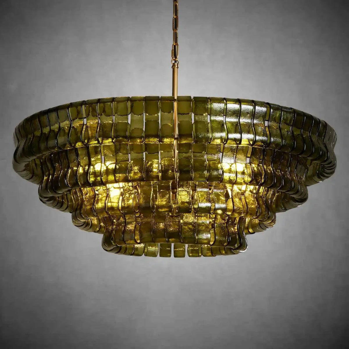 Ghiaccio Round Glass Chandelier - zelnolighting