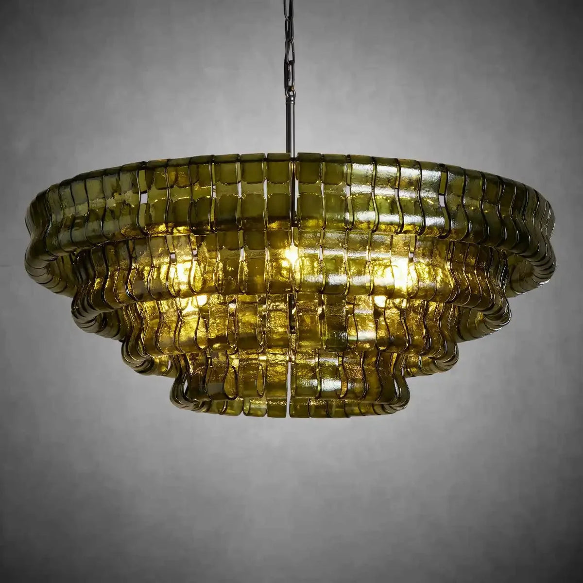 Ghiaccio Round Glass Chandelier - zelnolighting