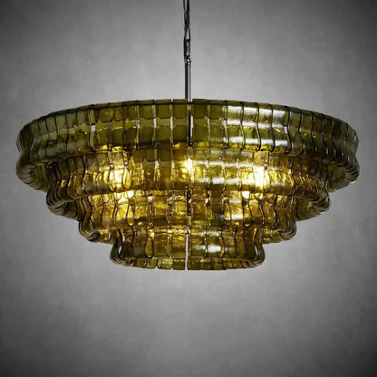 Ghiaccio Round Glass Chandelier - zelnolighting