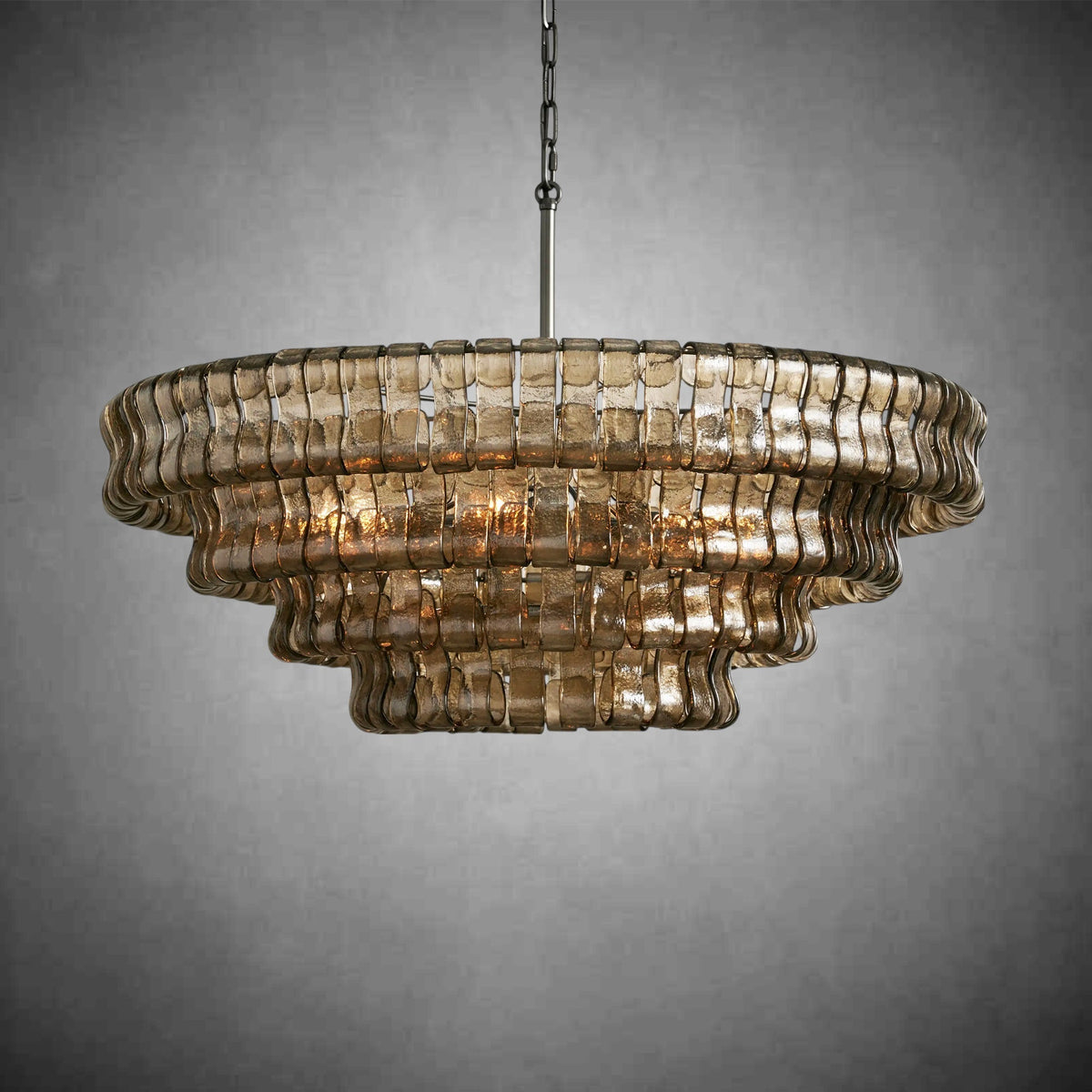 Ghiaccio Round Glass Chandelier - zelnolighting