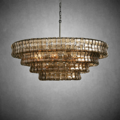 Ghiaccio Round Glass Chandelier - zelnolighting