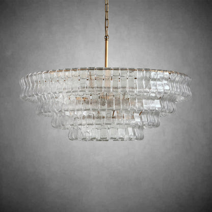 Ghiaccio Round Glass Chandelier - zelnolighting