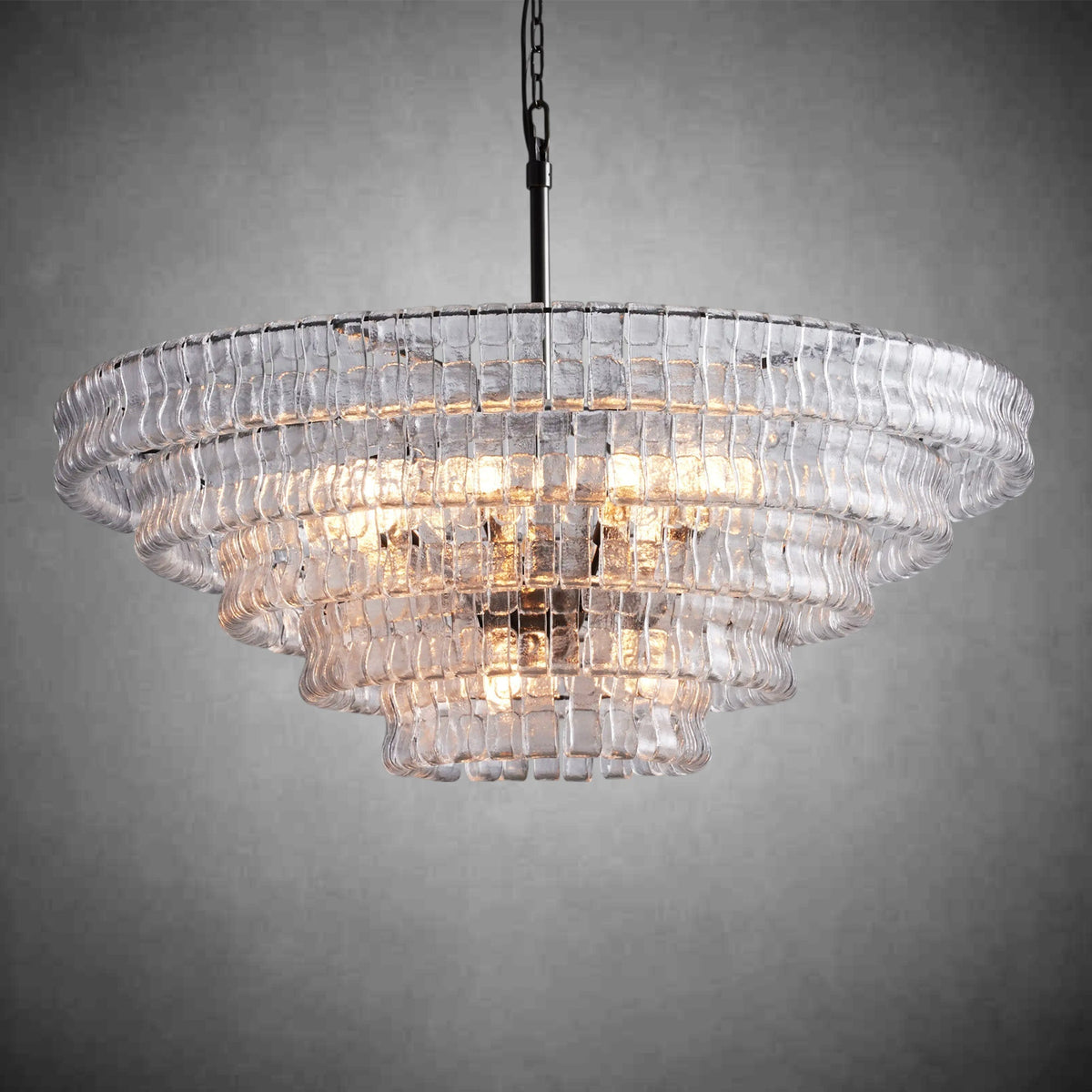 Ghiaccio Round Glass Chandelier - zelnolighting
