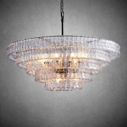 Ghiaccio Round Glass Chandelier - zelnolighting