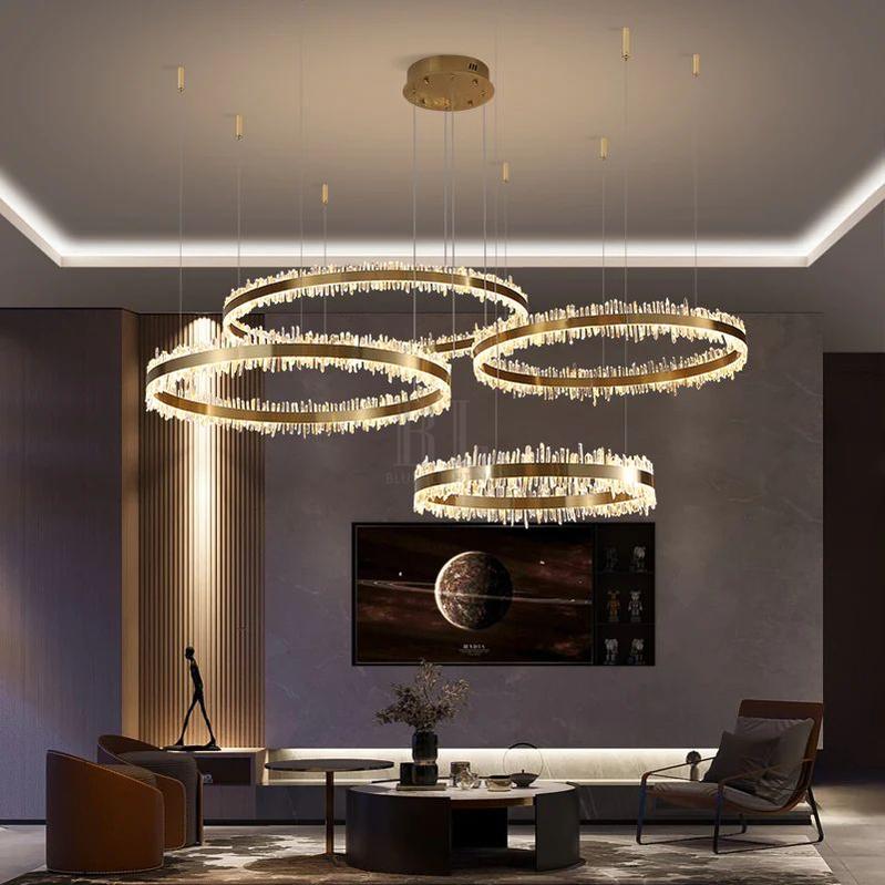 Gina Rock Crystal Rings Luxury Chandelier - Zelno Lighting