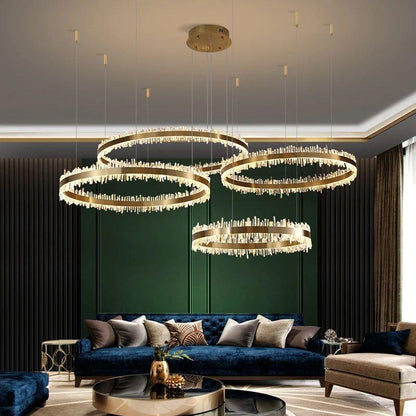 Gina Rock Crystal Rings Luxury Chandelier - Zelno Lighting