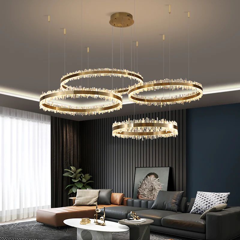 Gina Rock Crystal Rings Luxury Chandelier - Zelno Lighting
