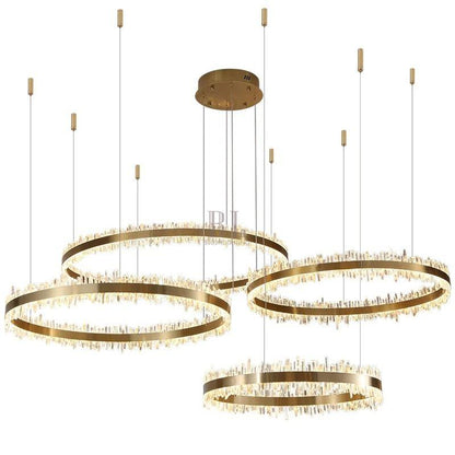 Gina Rock Crystal Rings Luxury Chandelier - Zelno Lighting