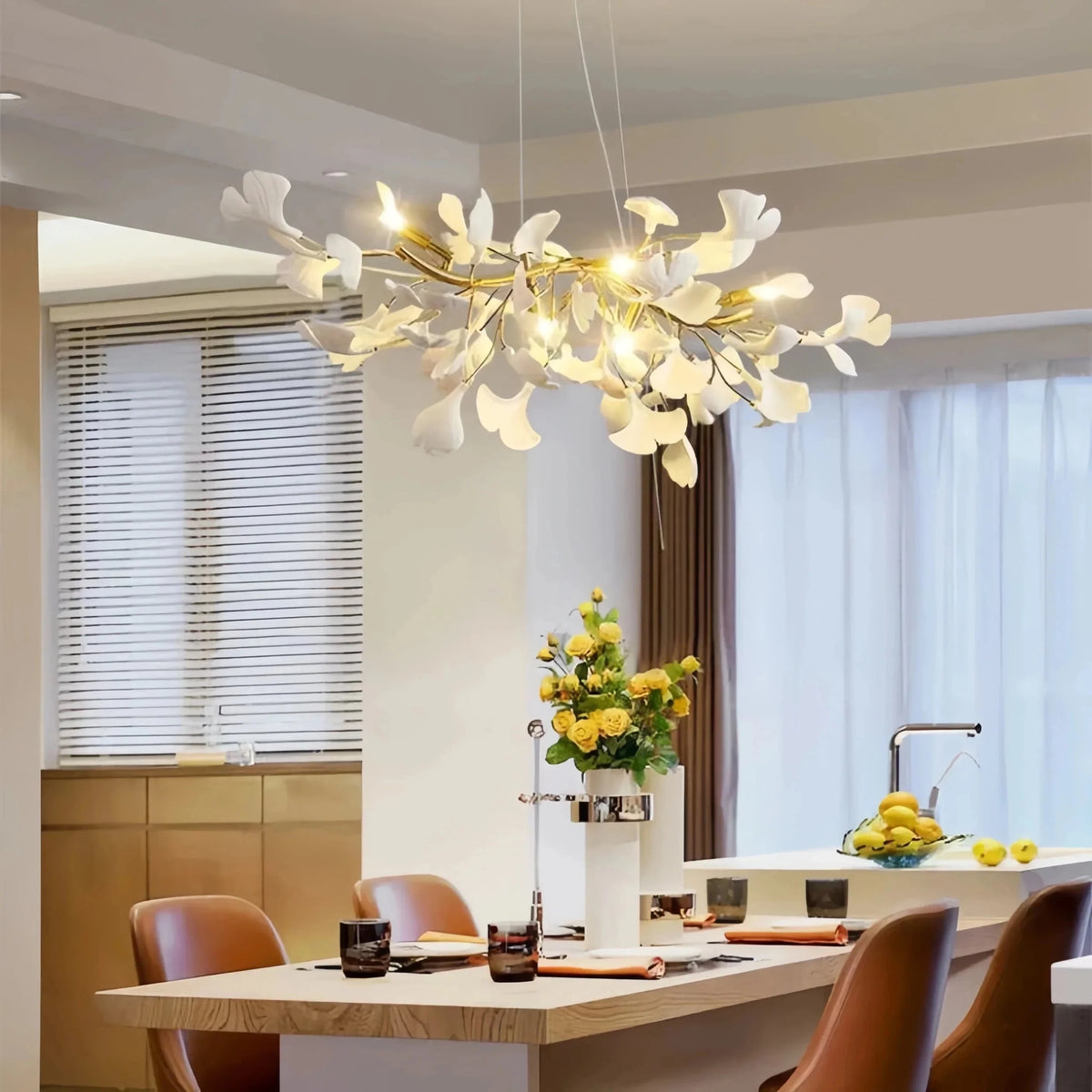 Ginkgo Luxury Linear Chandelier Style C - Zelno Lighting