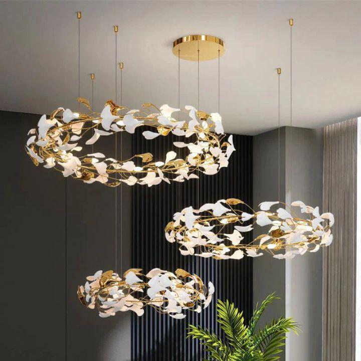 Ginkgo Rings Branch Chandelier - Zelno Lighting