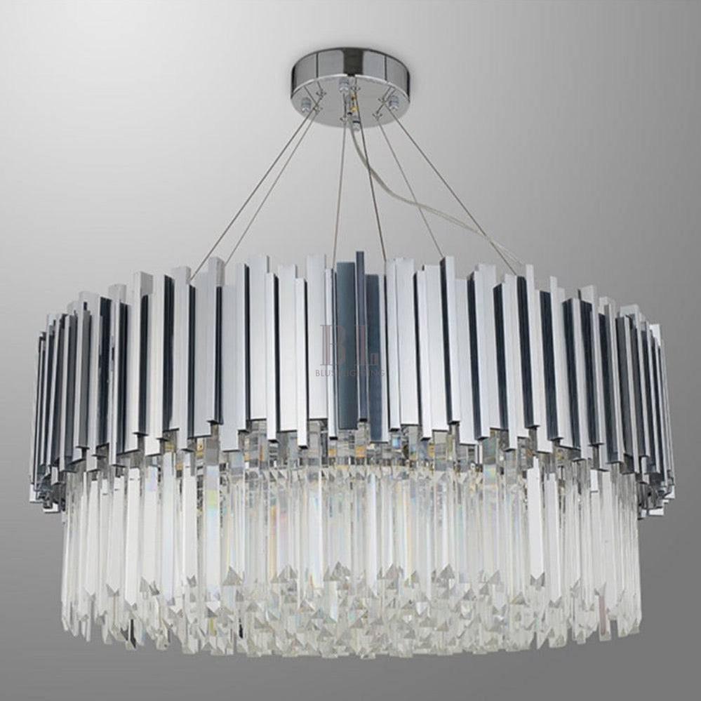 Giovanni Crystal Round Chandelier Polished Chrome - Zelno Lighting