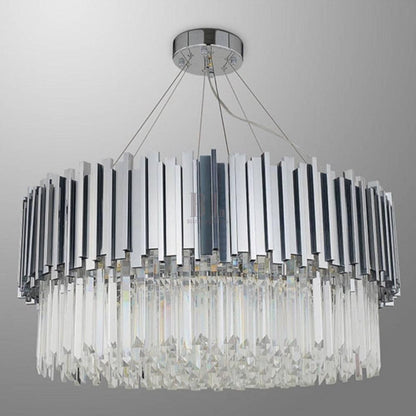 Giovanni Crystal Round Chandelier Polished Chrome - Zelno Lighting