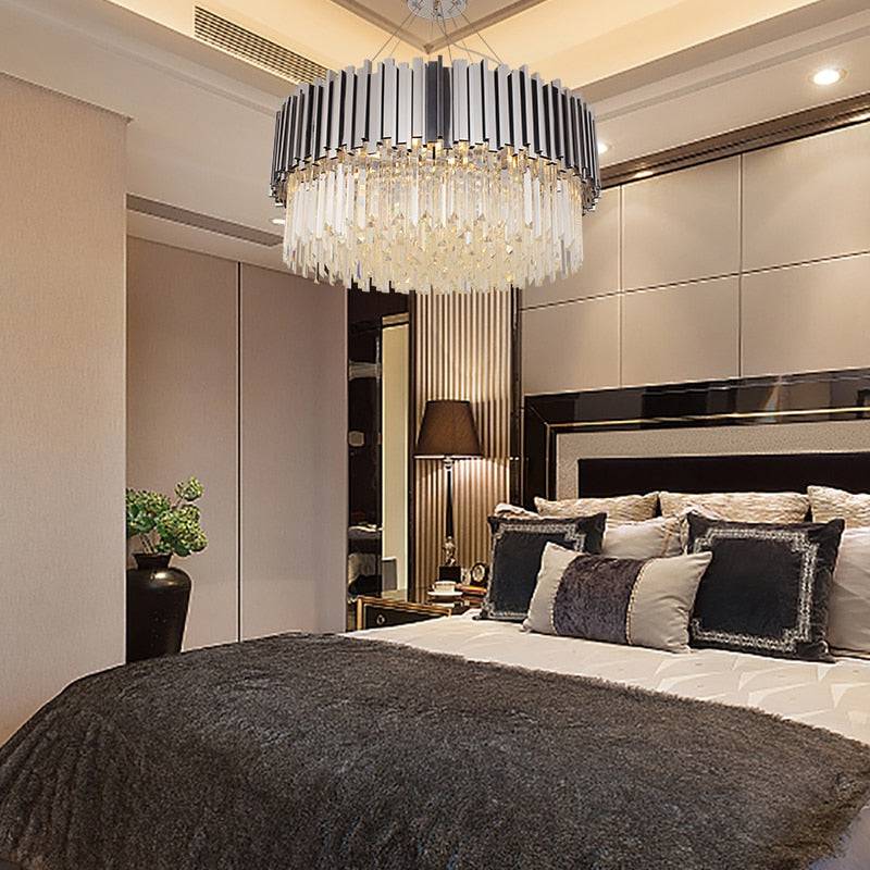 Giovanni Crystal Round Chandelier Polished Chrome - Zelno Lighting
