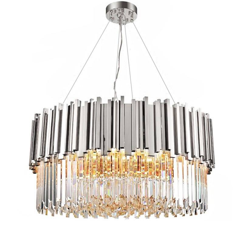 Giovanni Crystal Round Chandelier Polished Chrome - Zelno Lighting