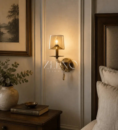 Giulien Amber Glass Sconce - Zelno