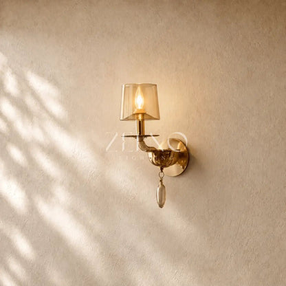 Giulien Amber Glass Sconce - Zelno