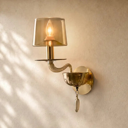 Giulien Amber Glass Sconce - Zelno