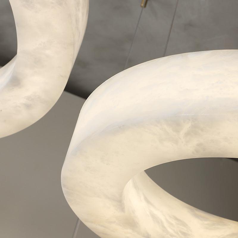 Glacera Alabaster Round Chandelier 19'' 27'' 36'' 60''D - Zelno Lighting