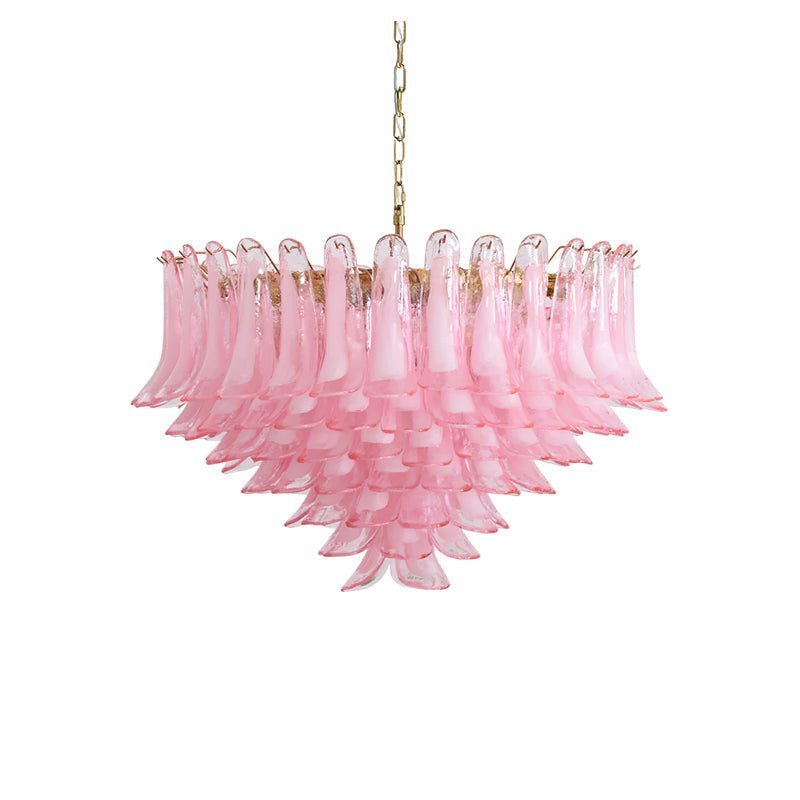 Gold & Pink Barcelona Murano Chandelier with 16 E14 Bulbs - Zelno Lighting