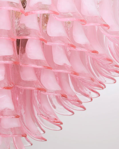 Gold & Pink Barcelona Murano Chandelier with 16 E14 Bulbs - Zelno Lighting